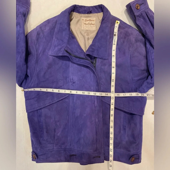 Leathers By New England Purple Suede Jacket Size Medium - Picture 6 of 9